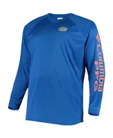 Men's Columbia Royal Florida Gators Big and Tall Terminal Tackle Long Sleeve Omni-Shade T-shirt