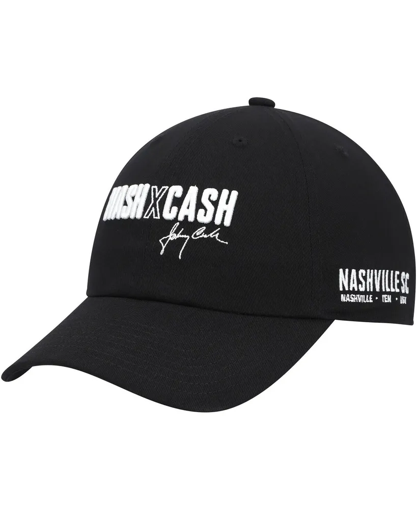 Men's Mitchell & Ness Black Nashville Sc x Johnny Cash Adjustable Dad Hat