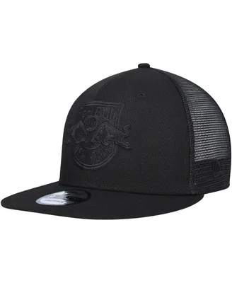 Men's New Era Black New York Red Bulls Logo Classic 9FIFTY Trucker Snapback Hat
