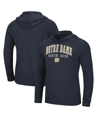 Men's Colosseum Navy Notre Dame Fighting Irish Campus Long Sleeve Hooded T-shirt