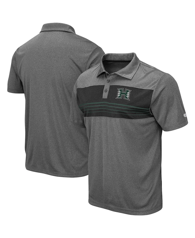 Men's Colosseum Heathered Charcoal Hawaii Warriors Smithers Polo Shirt