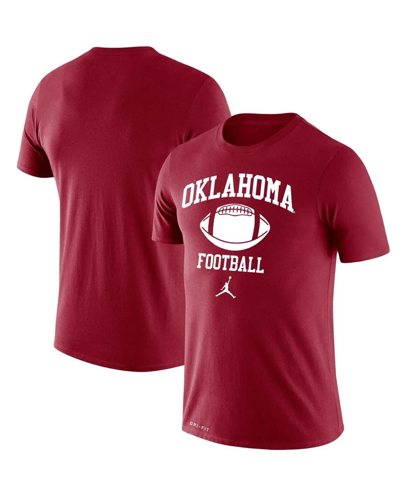 Men's Jordan Crimson Oklahoma Sooners Retro Football Lockup Legend Performance T-shirt