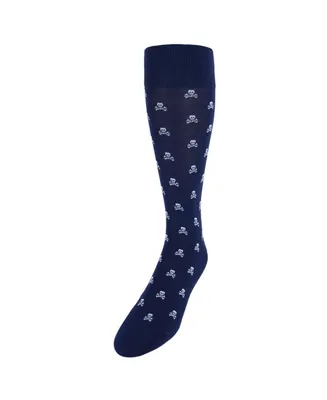 Trafalgar Men's Rodger Skull and Cross Bones Mercerized Cotton Mid-Calf Socks