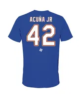 Men's Legends Ronald Acuna Jr. Royal Venezuela Baseball 2023 World Classic Name and Number T-shirt