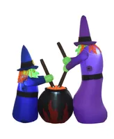 Homcom 5.5FT Halloween Inflatable Bubble Witches Light Yard Outdoor Decorations - Multi