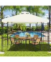 Costway 2 Tier 10'x10' Patio Gazebo Canopy Tent Steel Frame Shelter Awning