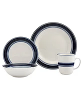 Tabletops Gallery Blue Stripes 16 Pc. Dinnerware Set, Service for 4
