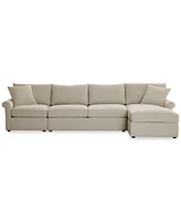 Closeout! Wrenley 134" 3-Pc. Fabric Sectional Chaise Sofa, Created for Macy's