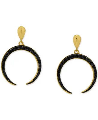 Black Spinel Crescent Drop Earrings (1-1/8 ct. t.w.) in 14k Gold-Plated Sterling Silver