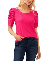CeCe Women's Short Sleeve Eyelet-Embroidered Knit Top