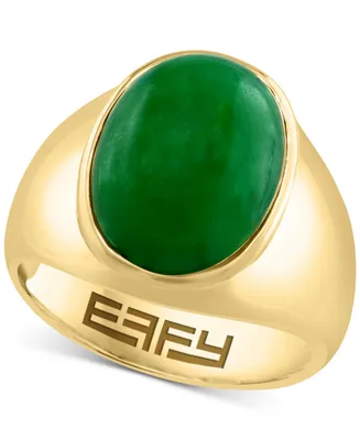 Effy Men's Dyed Jade Ring 14k Gold-Plated Sterling Silver