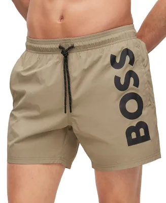 Boss by Hugo Boss Men's Quick-Drying Large Contrast Logo Swim Shorts