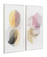 Rosemary Lane Canvas Geometric Framed Wall Art with Silver-Tone Frame Set of 2, 20" x 31.50"