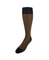 Trafalgar Men's Doyle Houndstooth Design Mercerized Cotton Mid-Calf Socks