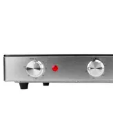 Brentwood Select 1800 Watt Double Infrared Electric Countertop Burner in Stainless Steel with Timer