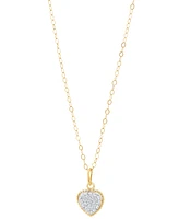 Children's 14k Gold Necklace, Crystal Heart Pendant