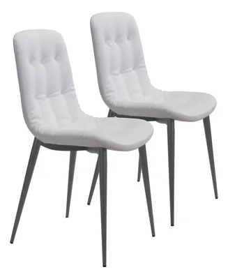 Zuo 34" each, Set of 2 Steel, Polyurethane Tangiers Pencil Legs Dining Chair