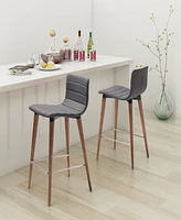 Zuo 34" each, Set of 2 Wood, Polyester Jericho Counter Chair