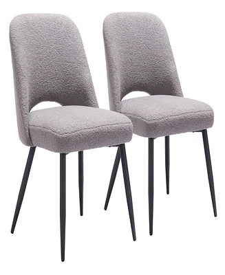 Zuo 32" Steel, Polyester Teddy Boho Dining Chair