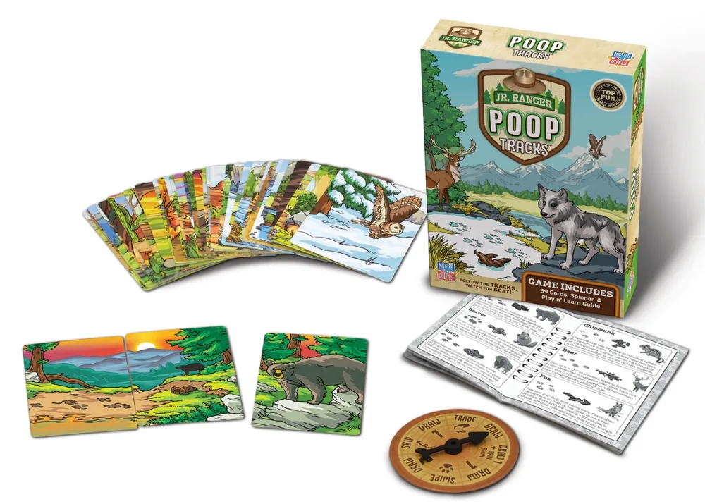 Masterpieces Kids Games - Jr Ranger - Poop Tracks Kids Card Game