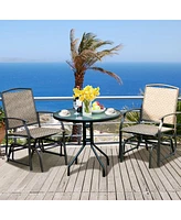 Costway 2PCS Patio Swing Single Glider Chair Rocking Seating Steel Frame Garden