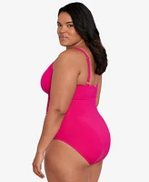 Lauren Ralph Plus Halter-Neck One Piece Swimsuit