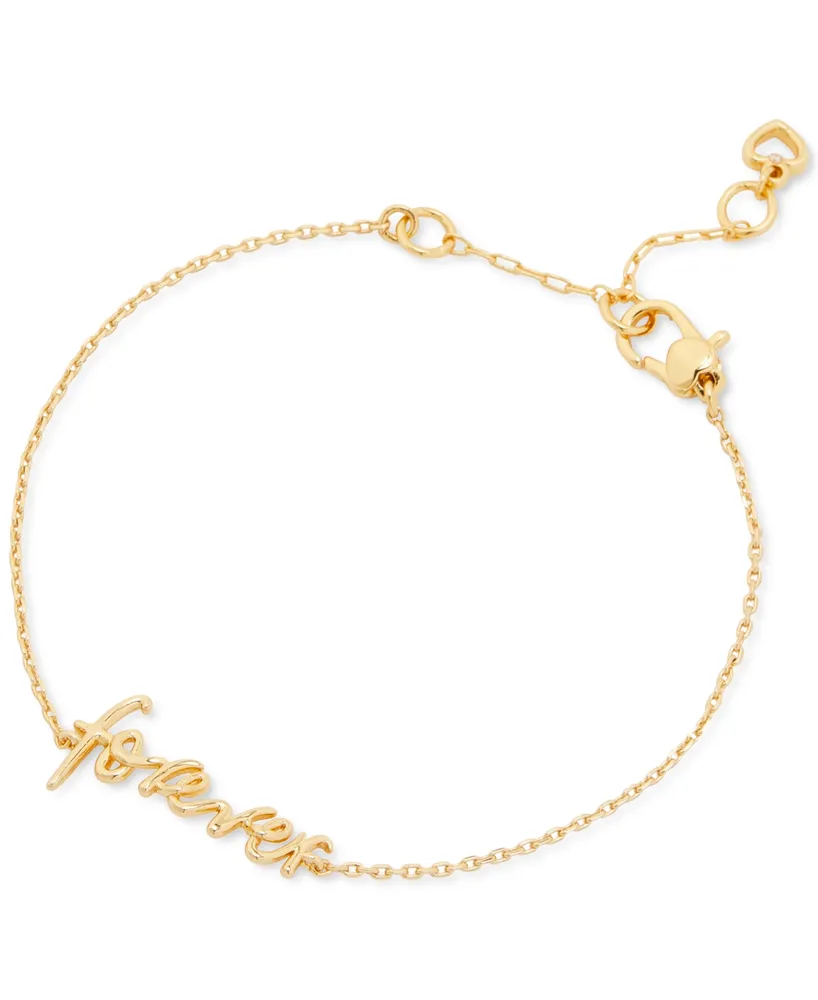 kate spade new york Say Yes Gold-Tone Crystal Love Bracelet - Macy's