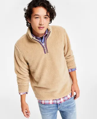 Sun + Stone Men's Dan Fleece Quarter-Zip Sweater, Created for Macy's