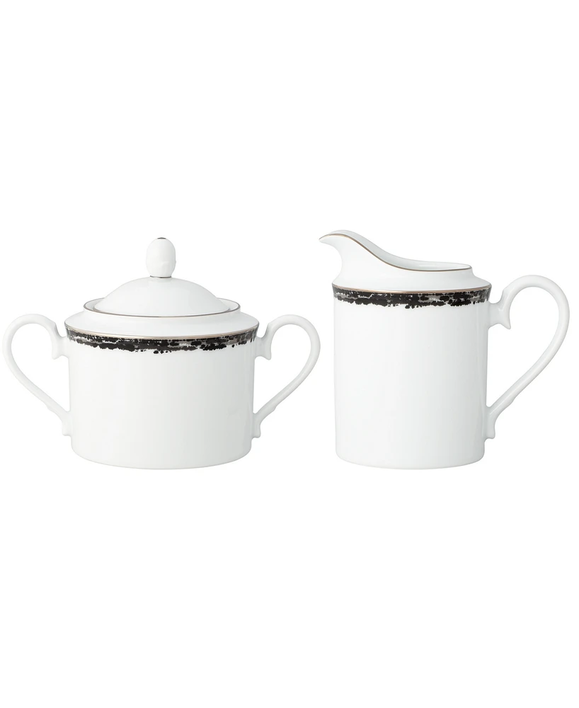 Noritake Rill Sugar and Creamer