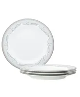 Noritake Satin Flourish 4 Piece Salad Plate Set, Service for 4