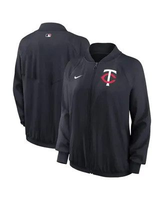 Women's Nike Minnesota Twins Navy Authentic Collection Team Raglan Performance Full-Zip Jacket