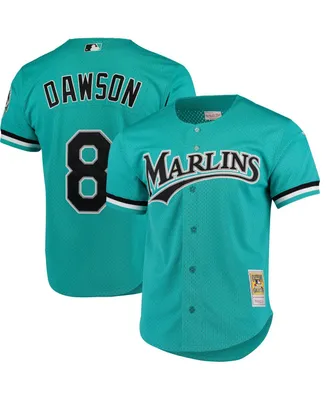 Men's Mitchell & Ness Andre Dawson Teal Florida Marlins Fashion Cooperstown Collection Mesh Batting Practice Jersey