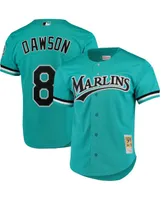 Men's Mitchell & Ness Andre Dawson Teal Florida Marlins Fashion Cooperstown Collection Mesh Batting Practice Jersey