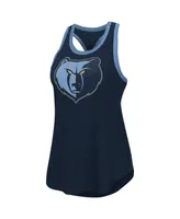 Women's G-iii 4Her by Carl Banks Navy Memphis Grizzlies Showdown Scoop-Neck Racerback Tank Top