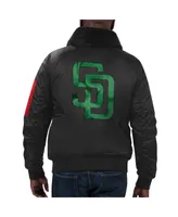 Men's Starter x Ty Mopkins Black San Diego Padres History Month Satin Full-Zip Jacket