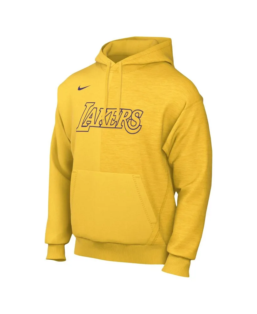 Men's Nike Gold Los Angeles Lakers Courtside Versus Stitch Split Pullover Hoodie