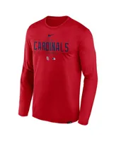 Men's Nike Red St. Louis Cardinals Authentic Collection Team Logo Legend Performance Long Sleeve T-shirt