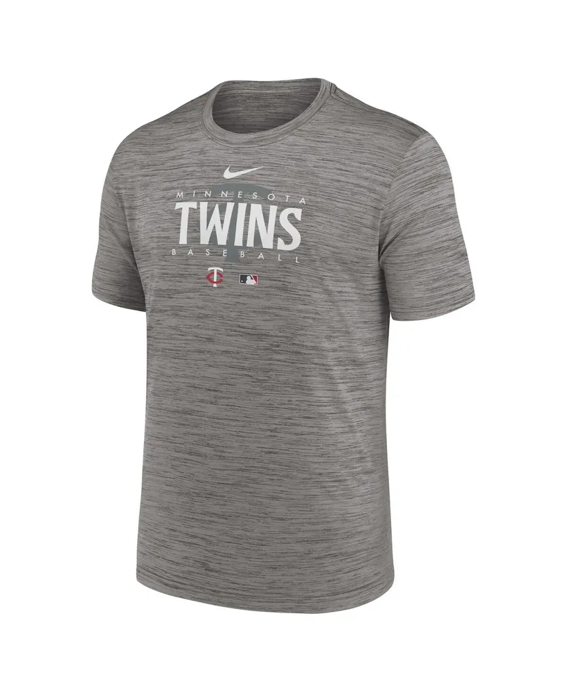 Men's Nike Minnesota Twins Heather Gray Authentic Collection Velocity Performance Practice T-shirt