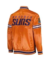 Men's Starter Orange Phoenix Suns Slider Satin Full-Snap Varsity Jacket