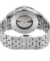 Gevril Men's Jones St Swiss Automatic Silver-Tone Stainless Steel Bracelet Watch 45mm