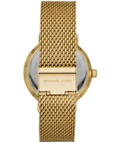 Michael Kors Men's Auden Quartz Three-Hand Gold-Tone Mesh Watch 42mm