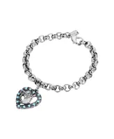 2028 Crystal Turquoise Horse Head Heart Shaped Bracelet