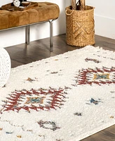 nuLoom Loft Jocelyn Tribal Shag Tasseled 7'10" x 10' Area Rug