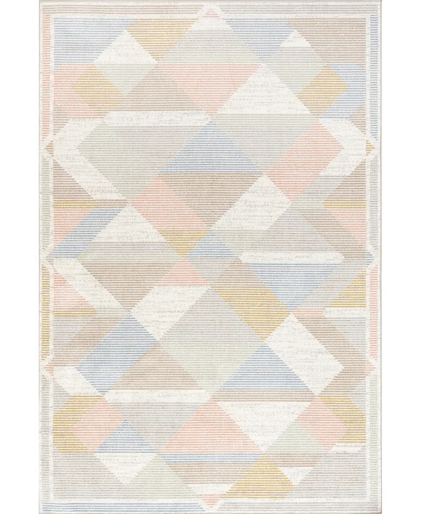 nuLoom Motion Ophelia Vintage-Like Geometric Washable 7'10" x 10' Area Rug