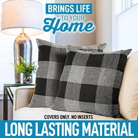 Zulay Kitchen 2 Pack Buffalo Plaid Throw Pillow Outdoor & Indoor Covers 16x16 inches