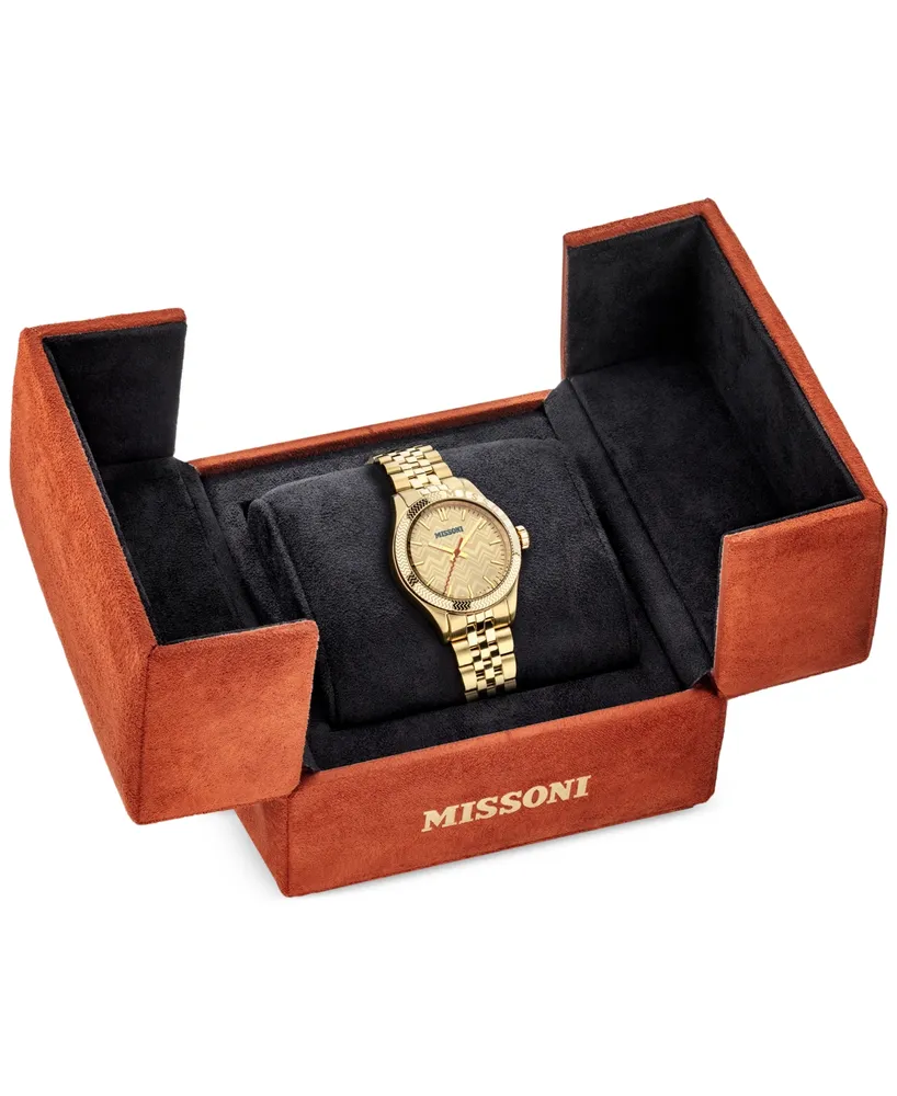 Missoni Women's Swiss Classic Gold Ion Plated Bracelet Watch 34mm