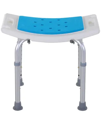 Homcom Adjust Aluminum Bath Stool Spa Shower Chair Non-Slip w/ Shower Hole
