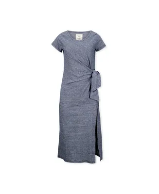 Hope & Henry Women's Organic Cotton Short Sleeve Knit Tie Maxi Dress