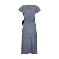 Hope & Henry Women's Organic Cotton Short Sleeve Knit Tie Maxi Dress