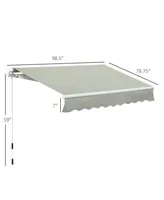 Outsunny 8' x 7' Patio Retractable Awning/Manual Exterior Sun Shade Deck Window Cover